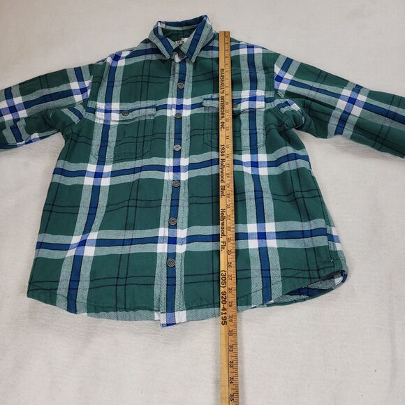 Duluth Flannel Shirt Shacket Mens Size Large Green 100% Cotton Long Sleeve Plaid - Picture 5 of 16
